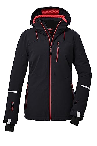 killtec Damen Skijacke/Funktionsjacke mit abzippbarer Kapuze und Schneefang KSW 81 WMN SKI JCKT, schwarz blau, 46, 39746-000 im Sale
